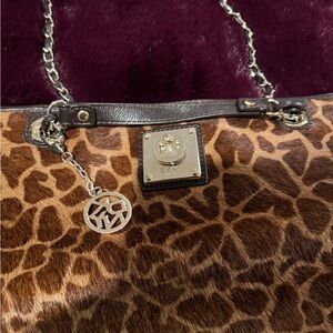 Donna Karan Calf Hair Giraffe Print Shoulder Bag—RARE